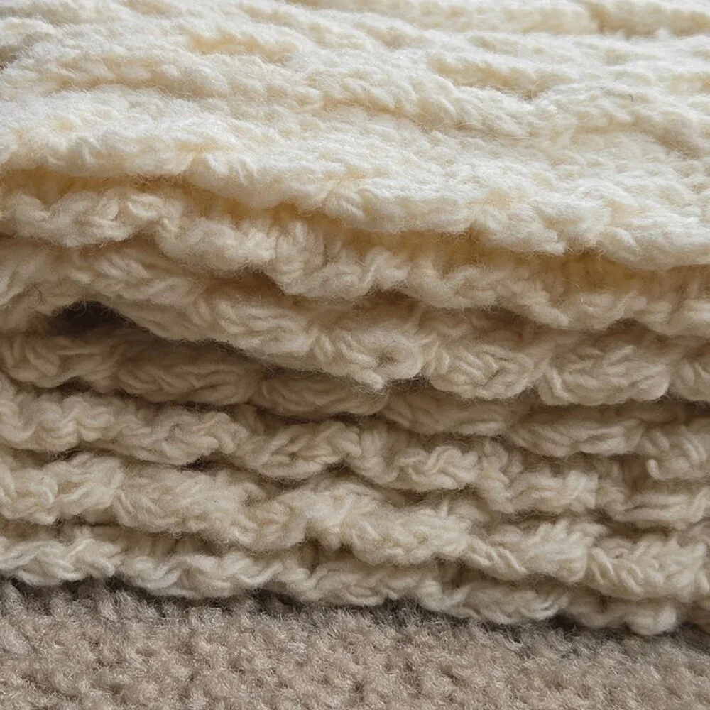 Aran Sweater Market Wool Cashmere Cable Scarf Thick